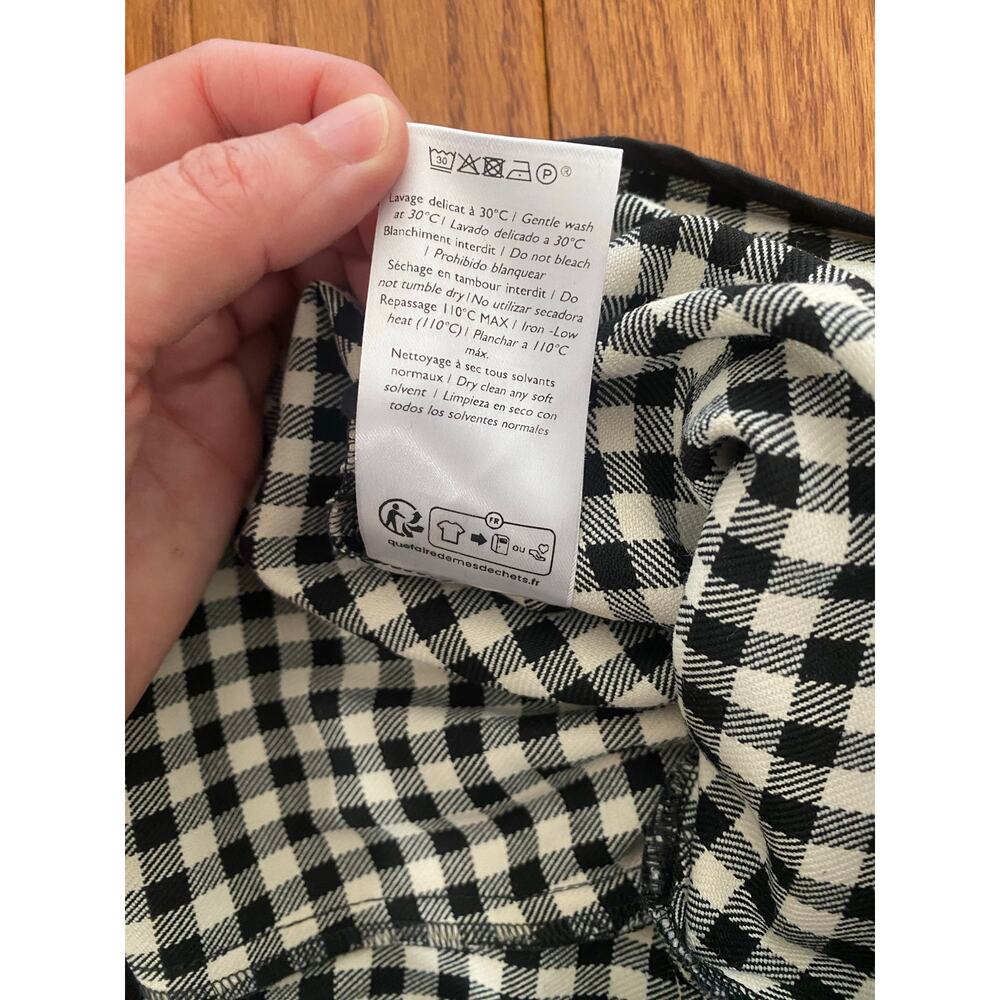 Sezane Black & White Houndstooth Cropped Ankle Pants - Picture 11 of 14